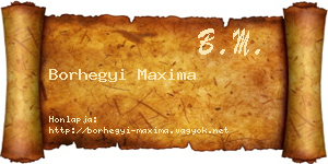 Borhegyi Maxima névjegykártya